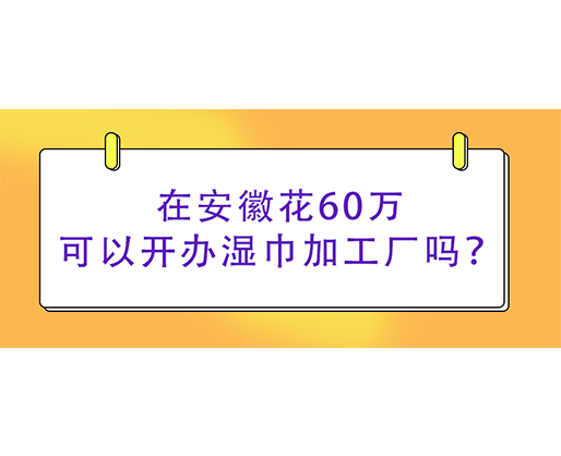 在安徽花60萬可以開辦濕巾加工廠嗎？